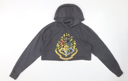 Womens UK Size L Harry Potter Grey Pullover Hoodie