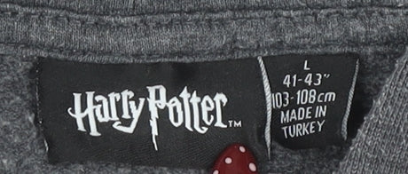Womens UK Size L Harry Potter Grey Pullover Hoodie