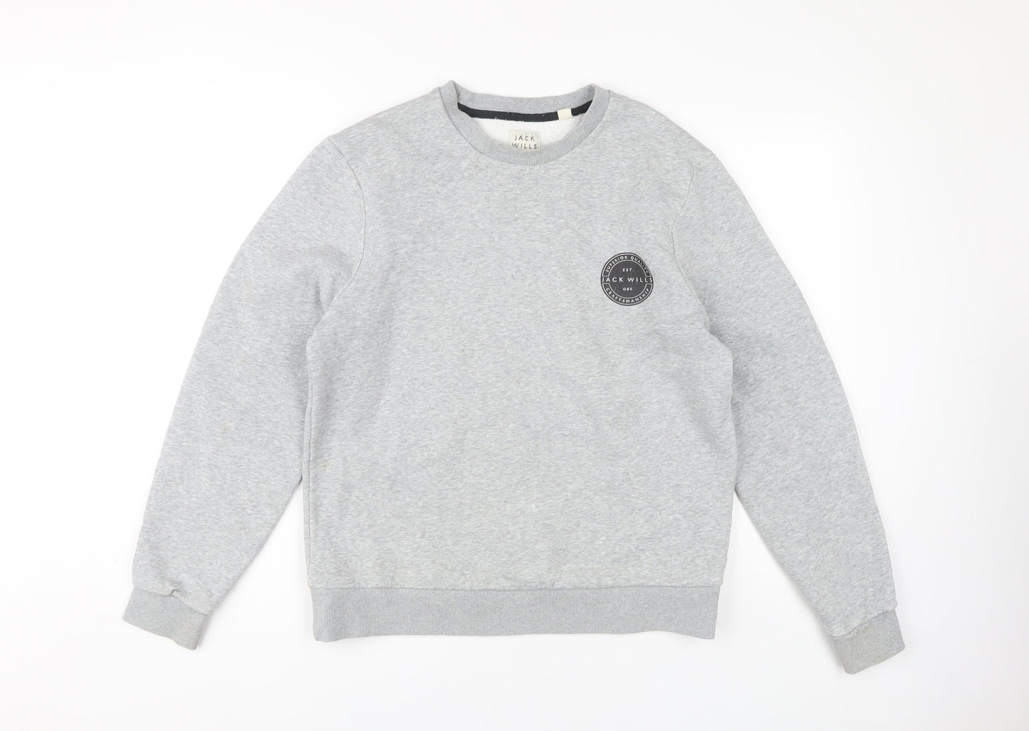 Unisex Adults UK Size M Jack Wills Grey Pullover Sweatshirt