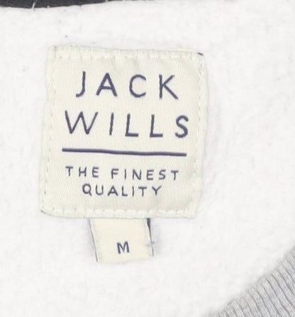 Unisex Adults UK Size M Jack Wills Grey Pullover Sweatshirt
