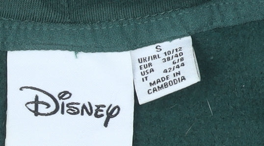 Womens UK Size S Disney Green Pullover Hoodie
