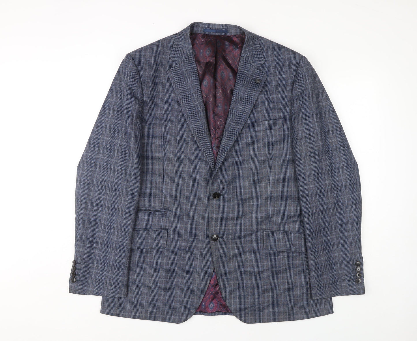 Turner & Sanderson Men's Grey Check Blazer 42R