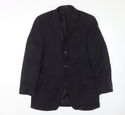 Marlane Men's Black Long Suit Jacket, Size 38L
