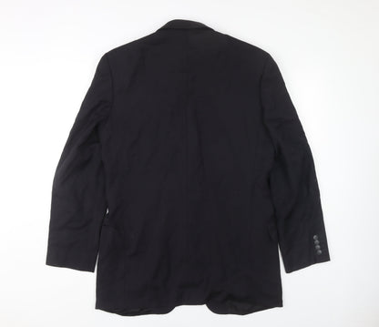 Marlane Men's Black Long Suit Jacket, Size 38L