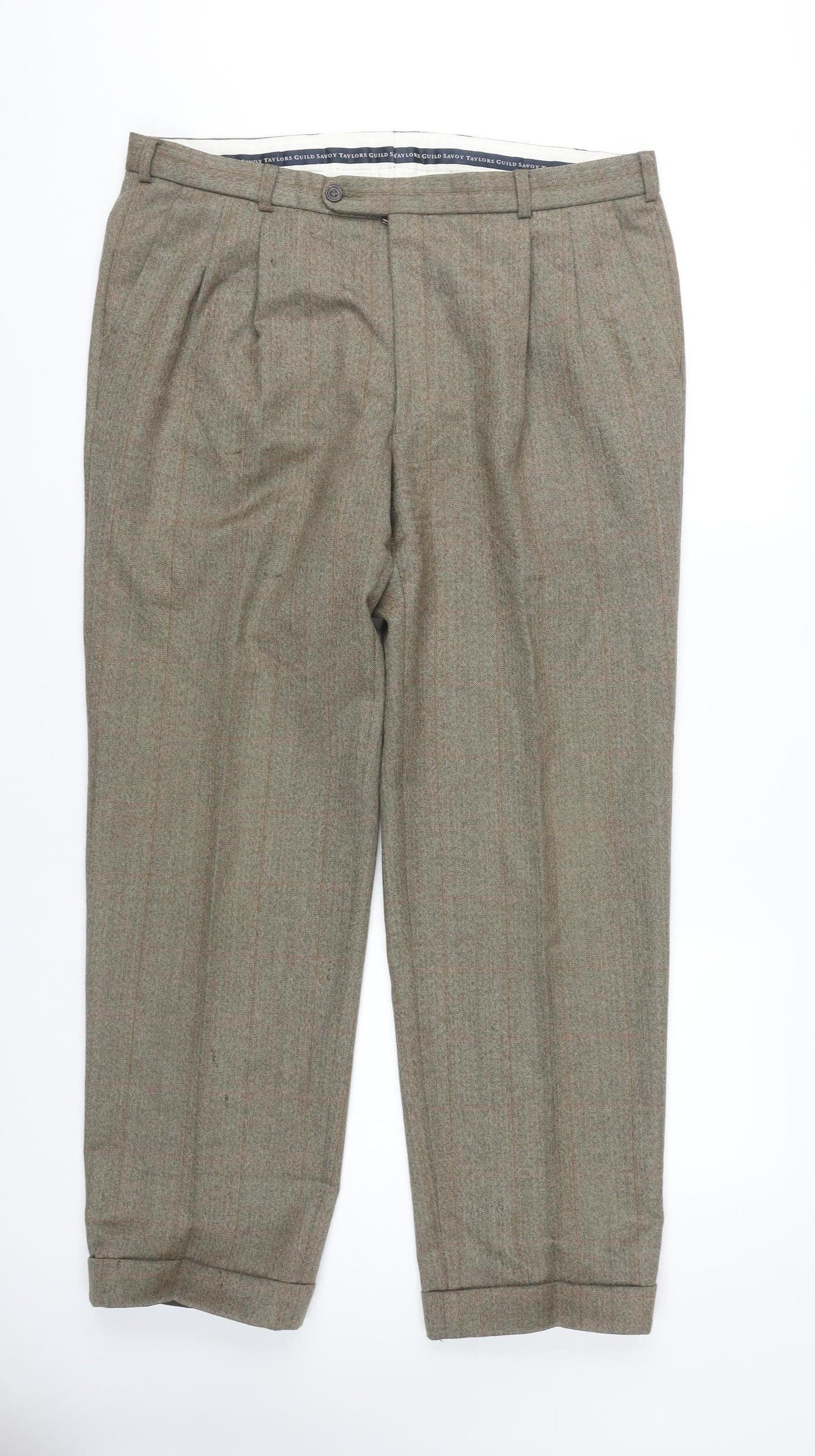 Savoy Taylors Guild Men's Brown Formal Trousers - Size 36
