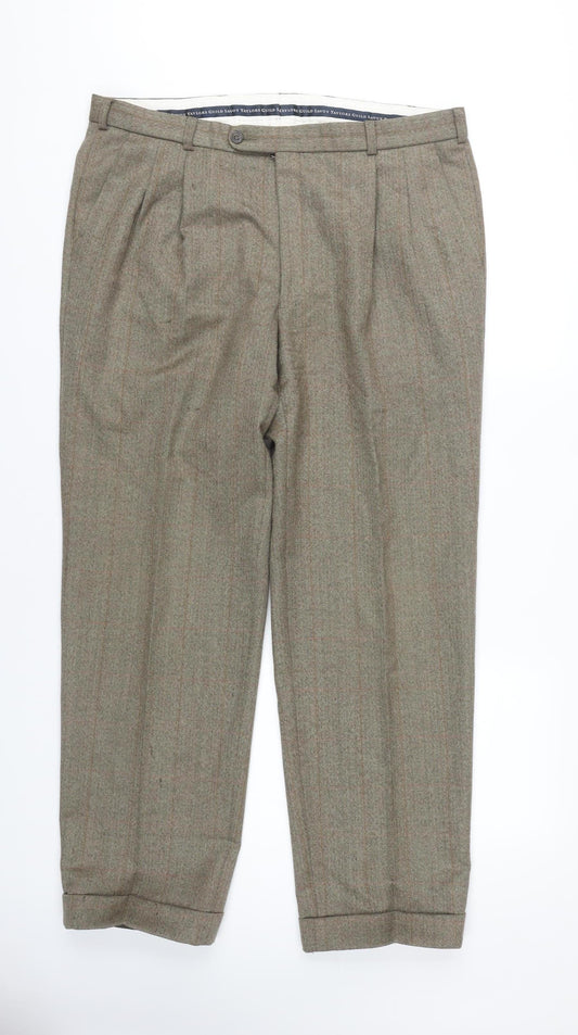 Savoy Taylors Guild Men's Brown Formal Trousers - Size 36
