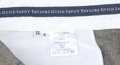 Savoy Taylors Guild Men's Brown Formal Trousers - Size 36