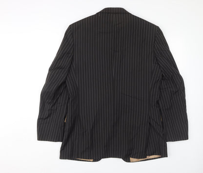Limehaus Men's Black Striped Suit Jacket 40 Regular