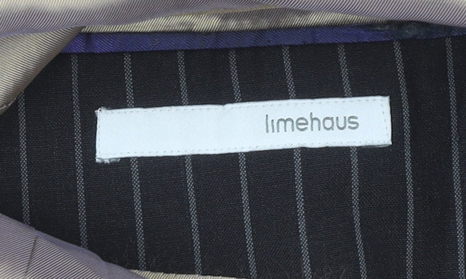 Limehaus Men's Black Striped Suit Jacket 40 Regular