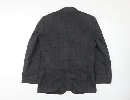 St Michael Men's Grey Striped Suit Jacket 38 Short - Business