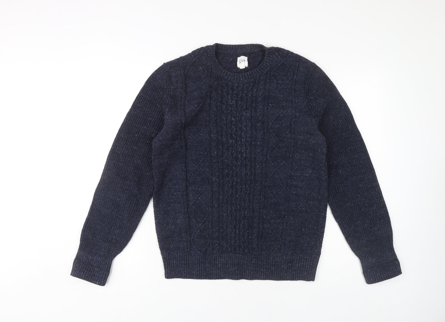 GAP Men's Blue Cable-Knit Pullover Jumper Size S