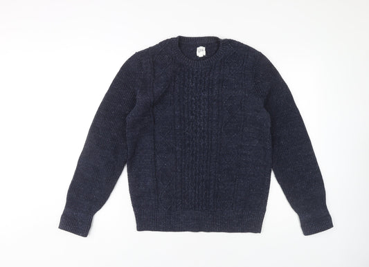 GAP Men's Blue Cable-Knit Pullover Jumper Size S