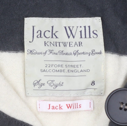 Jack Wills Women's Black Striped Pullover Jumper Size 8