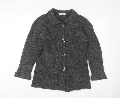 Womens UK Size 10 Berkertex Grey Cardigan Jumper