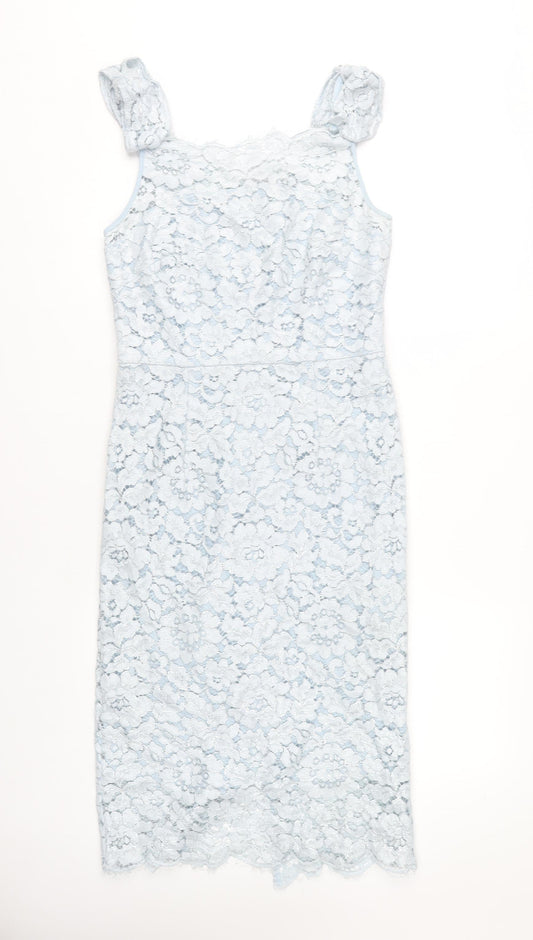 Gina Bacconi Women's Blue Sheath Dress, Size 12