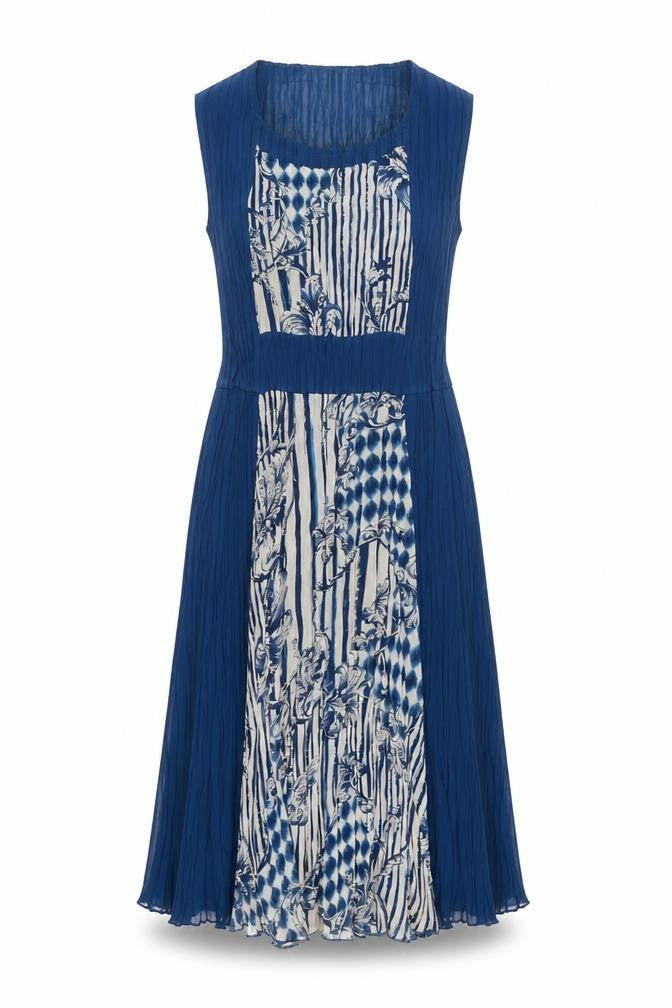 Country Casuals Women's Blue Sleeveless Chiffon Dress S