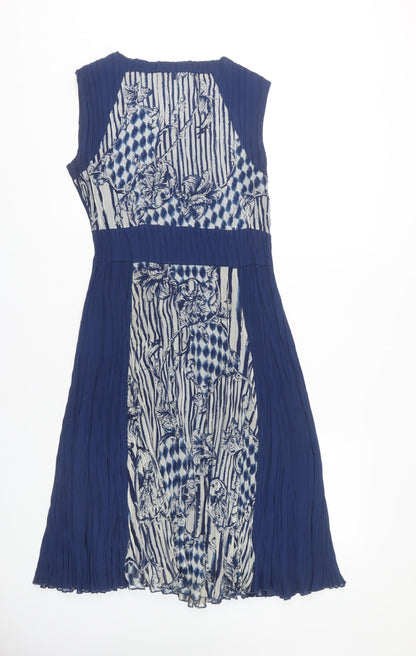 CC Women's Blue Sleeveless Chiffon Dress S