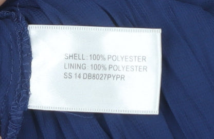 CC Women's Blue Sleeveless Chiffon Dress S