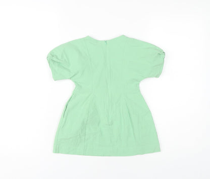 COS Girls Green Dress, Size 18-24 Months, Short Sleeve, Cotton