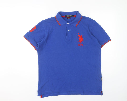 US Polo Assn Men's Blue Polo Shirt Size L American Style