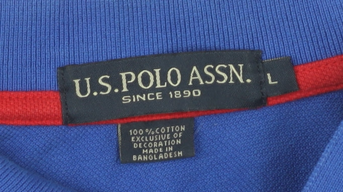 Mens UK Size L US Polo Assn Cotton Polo Shirt