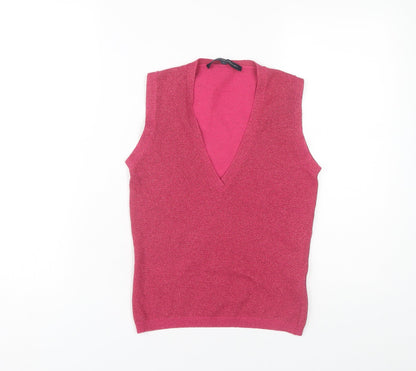 Womens UK Size S French Connection Pink Vest Jumper