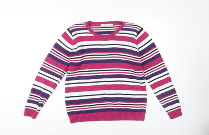EWM Women's Multicoloured Striped Pullover L