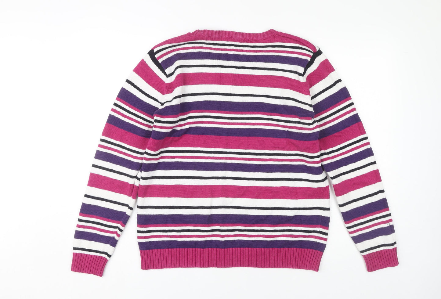 EWM Women's Multicoloured Striped Pullover L
