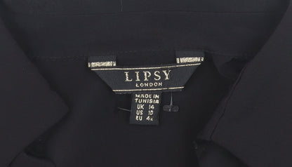 Womens UK Size 14 Lipsy Black  Button-Up
