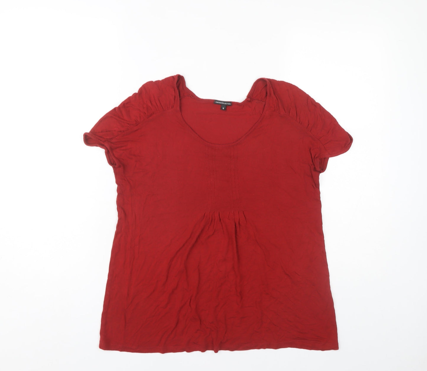 Womens UK Size 10 Limited Collection Red Basic T-Shirt