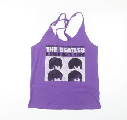 Womens UK Size L The Beatles Purple Camisole Tank