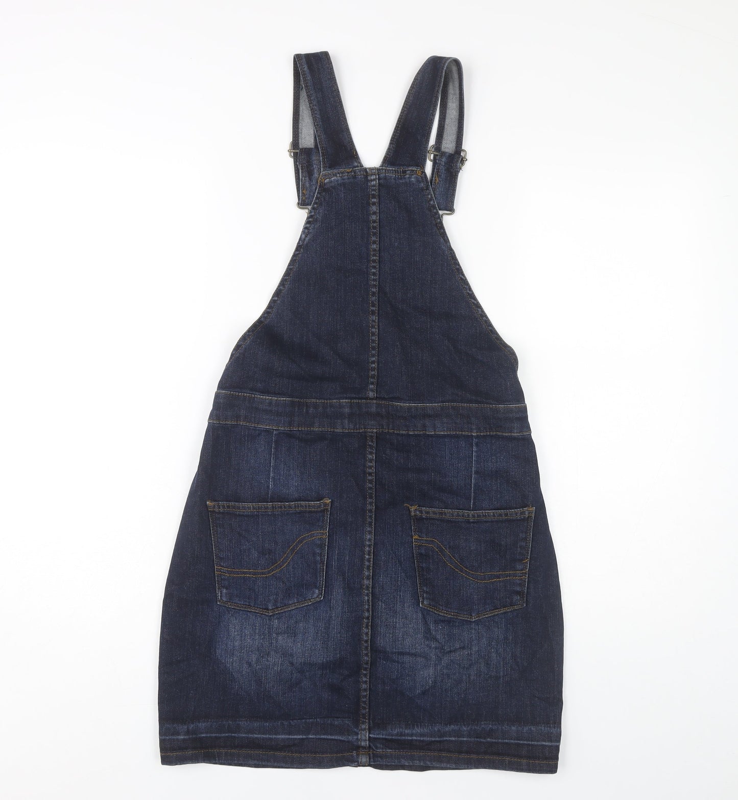Fat Face Women's Blue Denim Dungaree Dress Size 8