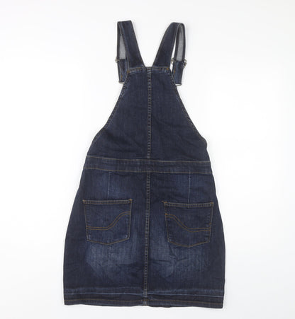 Fat Face Women's Blue Denim Dungaree Dress Size 8