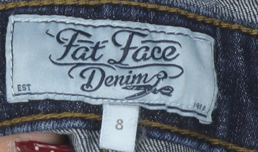 Fat Face Women's Blue Denim Dungaree Dress Size 8