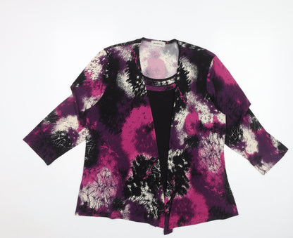 Womens UK Size 18 BASSINI Multicoloured Basic Blouse