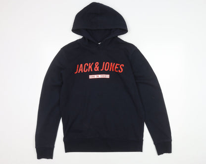 Mens UK Size M JACK & JONES Blue Pullover Hoodie