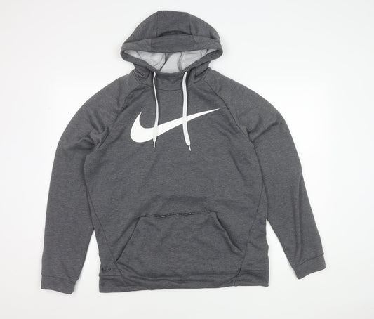 Mens UK Size M Nike Grey Pullover Hoodie