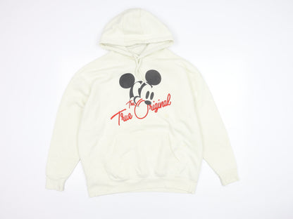 Unisex Adults UK Size XS Disney White Pullover Hoodie
