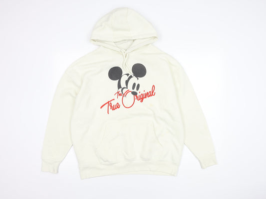 Unisex Adults UK Size XS Disney White Pullover Hoodie
