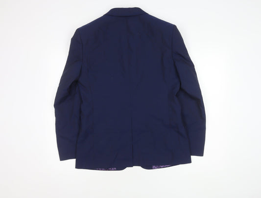 Ted Baker Blue Slim Fit Wool Suit Jacket 38