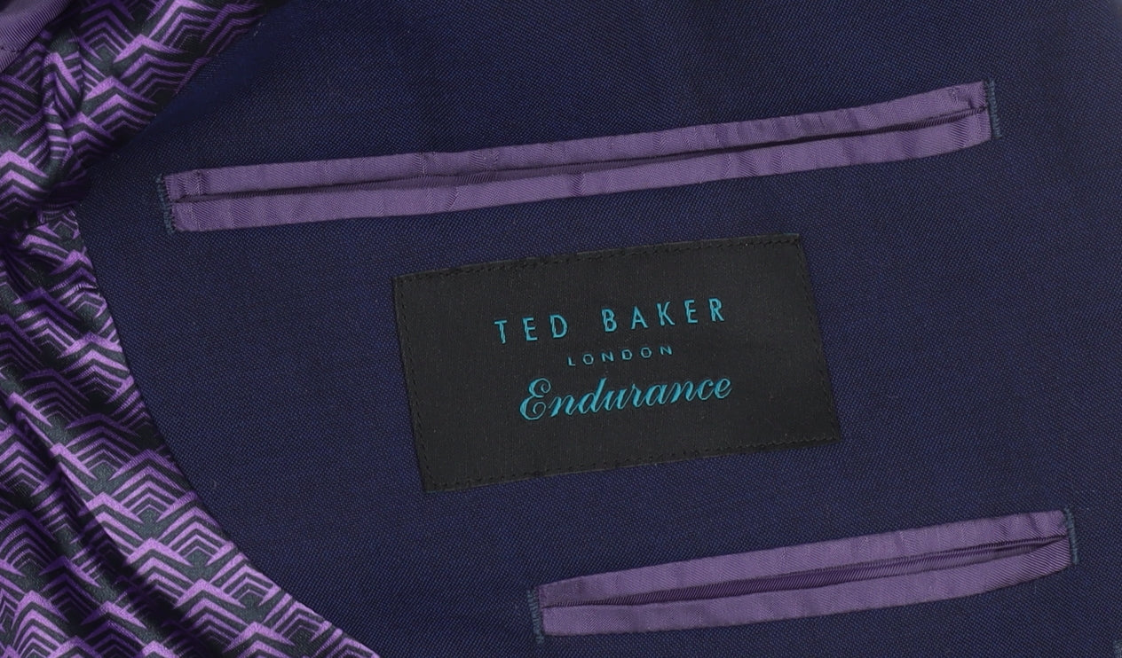 Ted Baker Blue Slim Fit Wool Suit Jacket 38