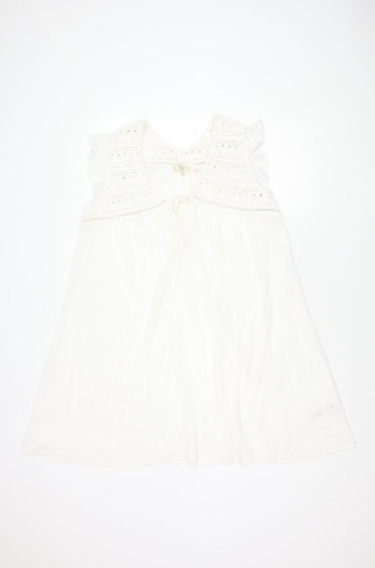 Fat Face Women's White Dress Size 16, Cotton, Regular Fit