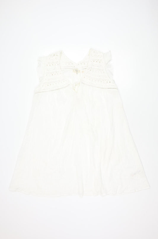 Fat Face Women's White Dress Size 16, Cotton, Regular Fit