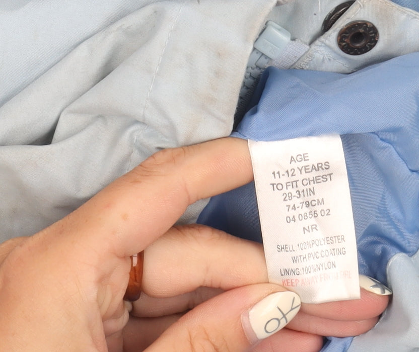 Peter Storm Girls Blue Mid-Length Waterproof Jacket