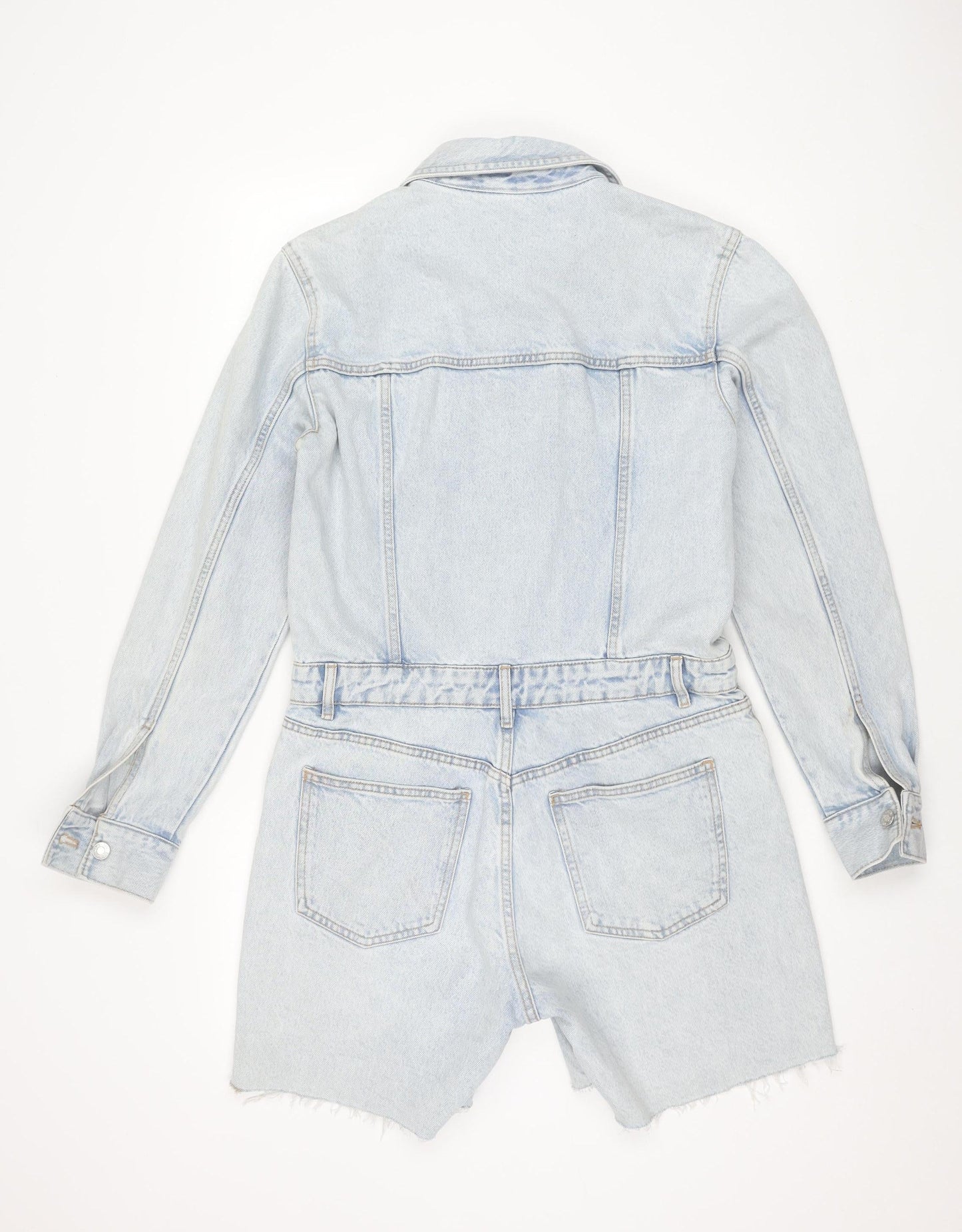 Zara Women's Blue Denim Playsuit, Size 12, Casual