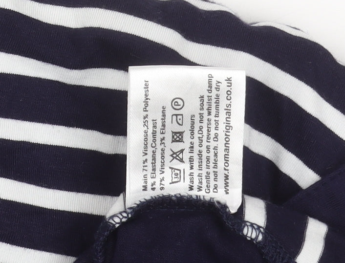 Womens UK Size 14 Roman Blue  Button-Up