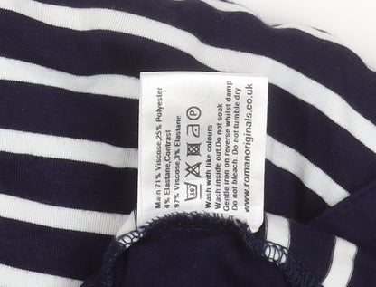 Womens UK Size 14 Roman Blue  Button-Up