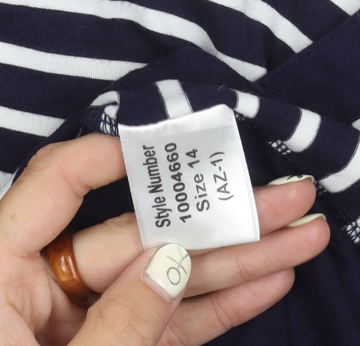 Womens UK Size 14 Roman Blue  Button-Up
