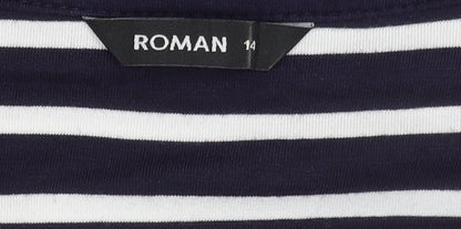 Womens UK Size 14 Roman Blue  Button-Up