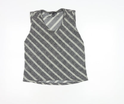 Womens UK Size 10 Mango Grey Basic Tank